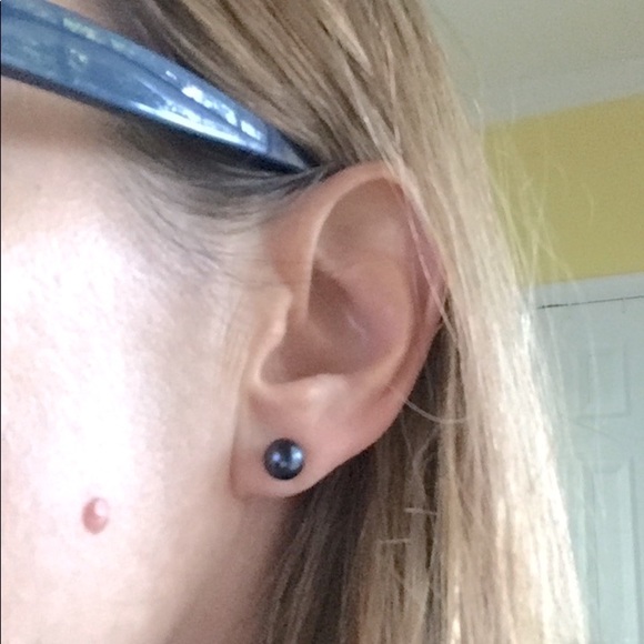 14k black akoya pearl earrings